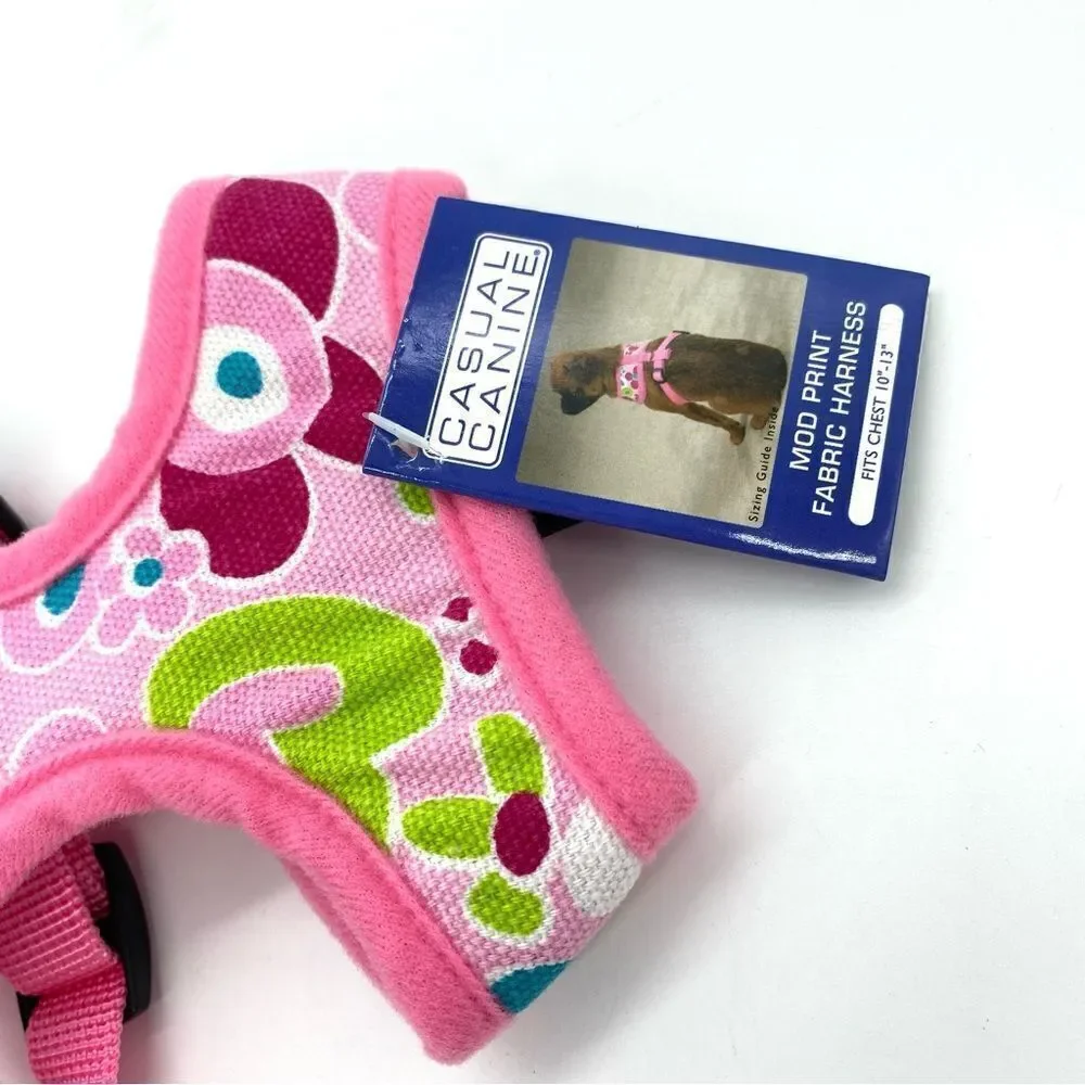 Dog Harness Casual Canine Pink Floral Mod Print XS New